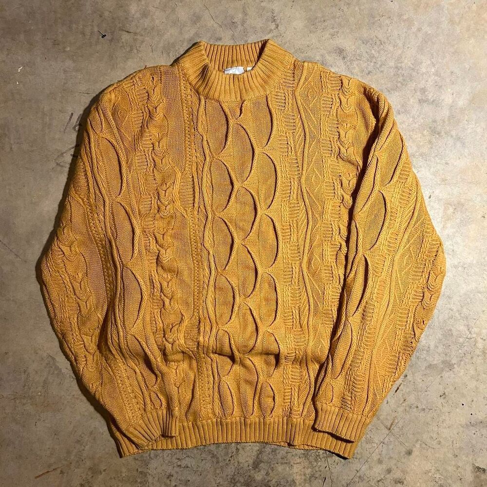 Coogi Men's Yellow and Orange Jumper